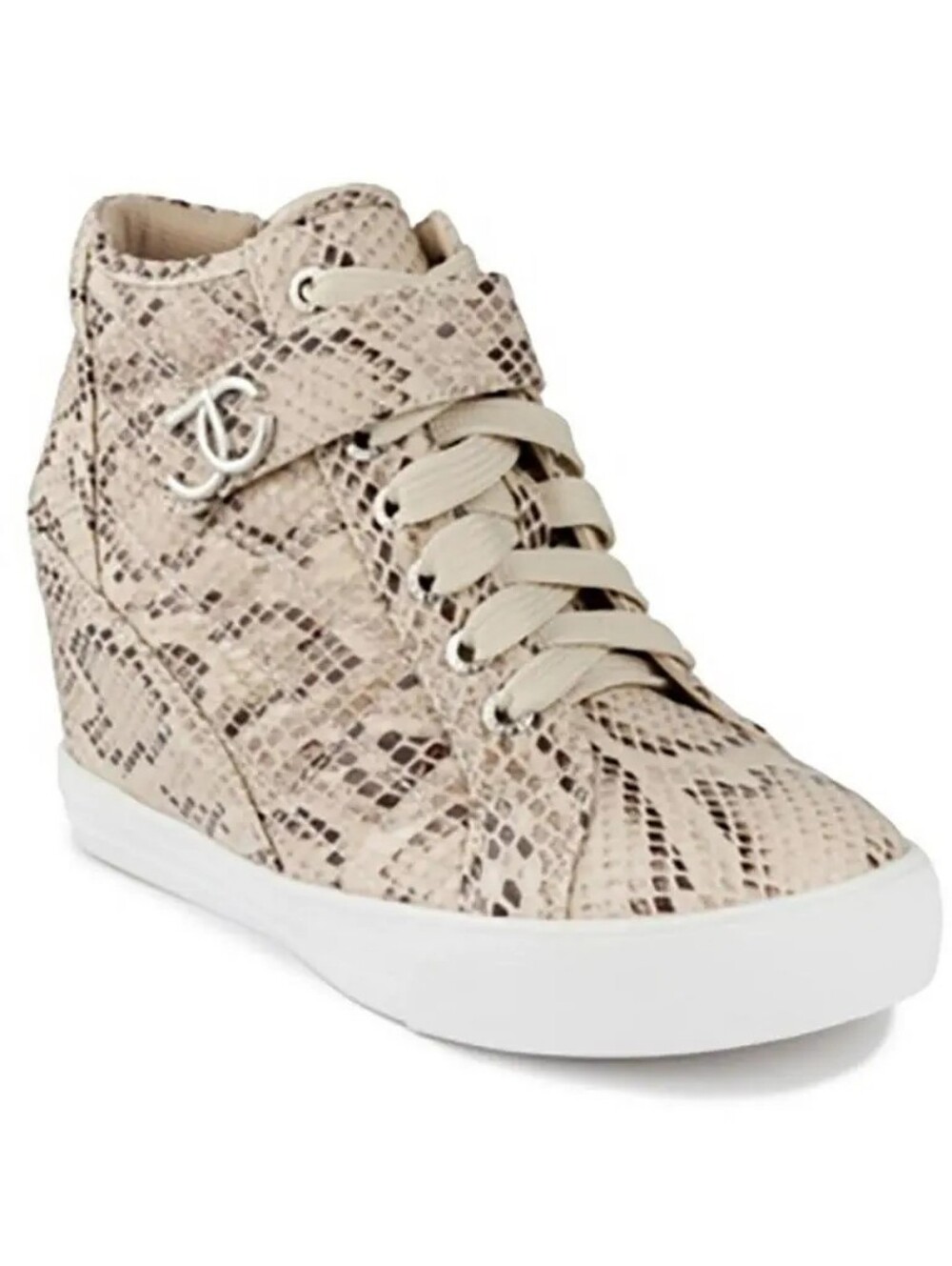Juicy Couture Sneakers JC Journey Snakeskin Print High Top Wedge Size 8
